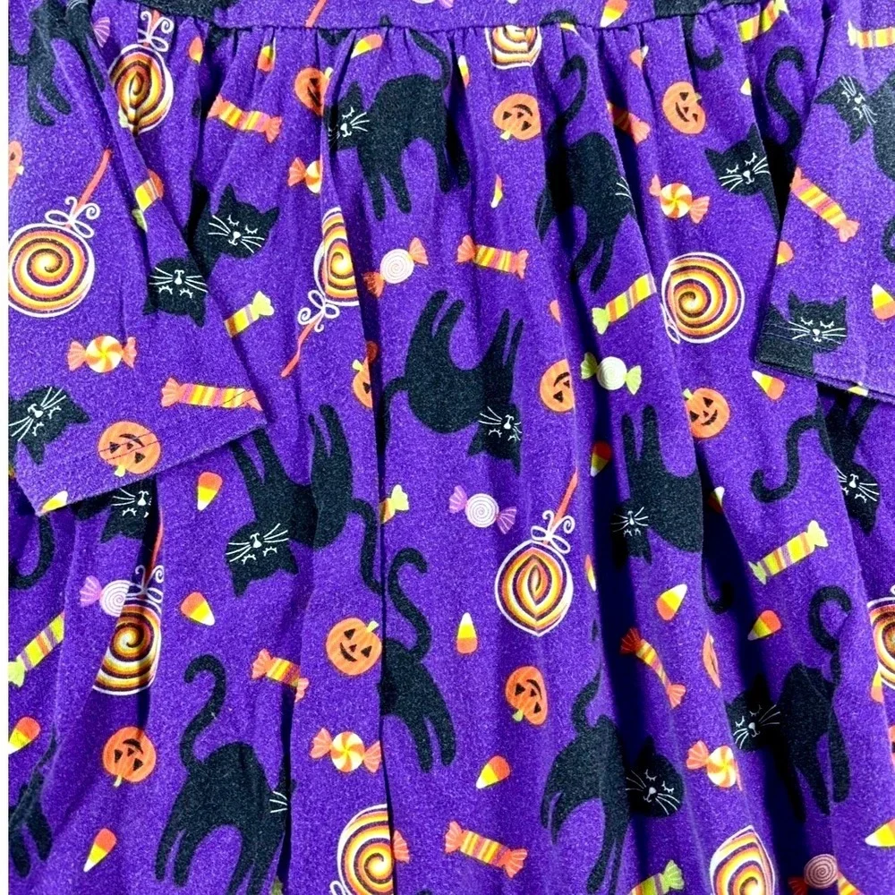 Children's Place Halloween Dress Black Cat Candy Purple Fall Toddler Size 4T